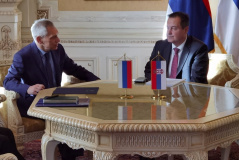 20 December 2021 National Assembly Speaker Ivica Dacic in meeting with Russian Ambassador Alexander Botsan-Kharchenko